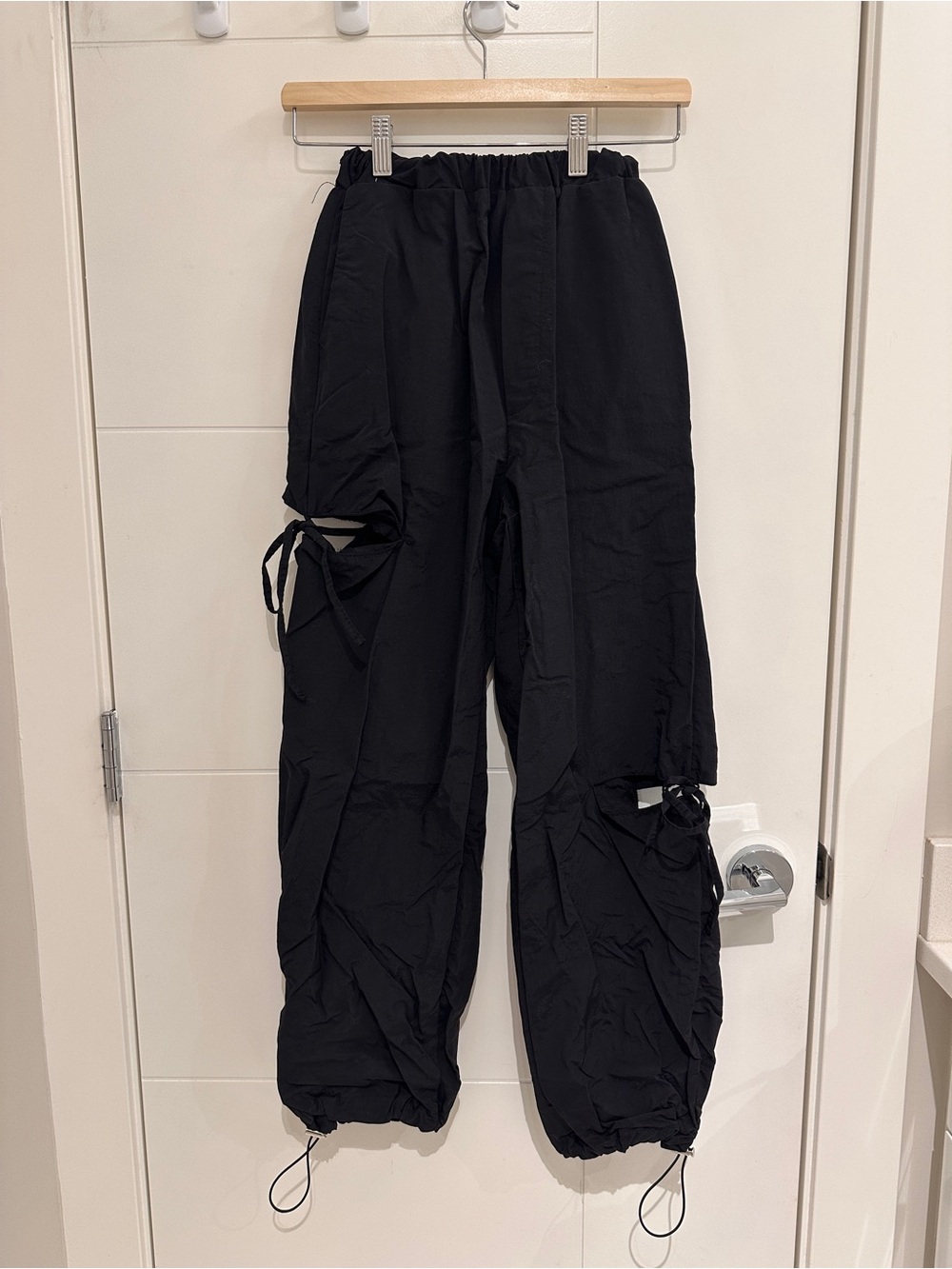 Zenith Black Drawstring Cargo Pants